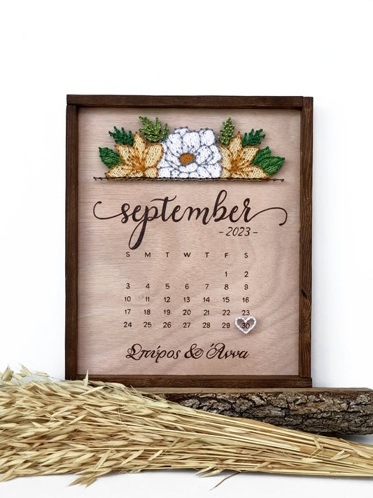 Floral wedding calendar