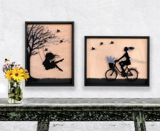 Girls Silhouettes Diptych