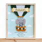 Elephant on hot-air balloon birth certificate
