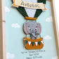 Elephant on hot-air balloon birth certificate