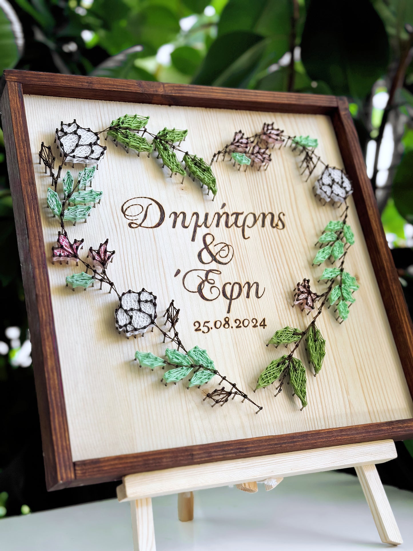 Flower heart wedding wreath