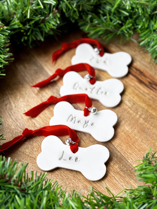 Personalised Dog bone ornament