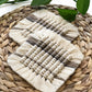 Macramé square coasters - coffee brown & sand