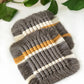 Macramé square coasters - coffee brown & mustard