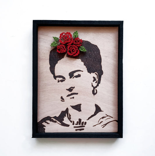 Frida Kahlo pyrography